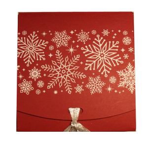 (Set of 5) Gift Boxes 5X5X2.5in -Snowflakes